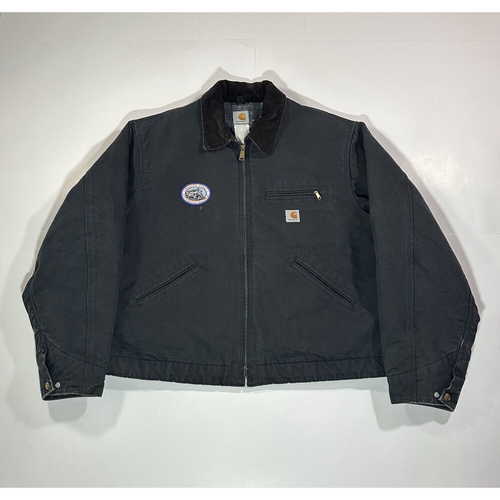 Vintage Carhartt Detroit J01 BLK Canvas Jacket Men’s Size 52 Blanket Lined USA